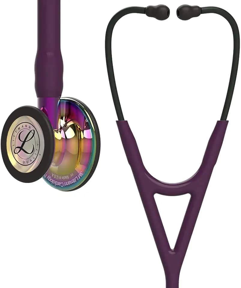 Estetoscópio 3M Littmann Cardiology IV 6239 - Tubo Roxo e Acabamento Rainbow de Alto Polimento