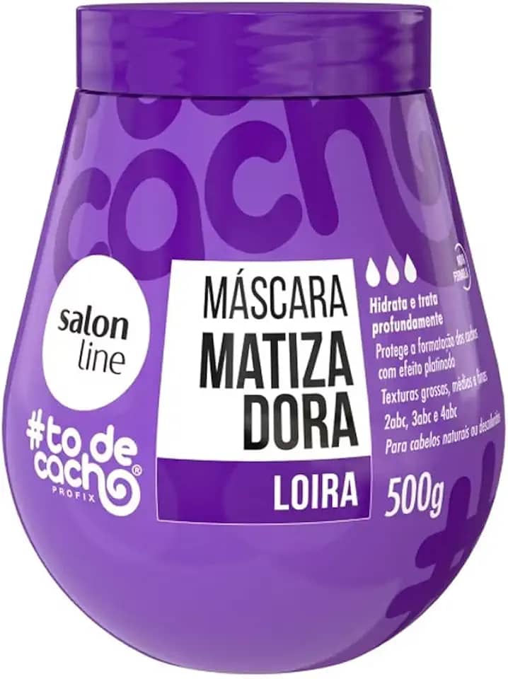 Salon Line, Máscara Matizadora, ToDeCacho, Loiros Liberado, Vegano - Para Cabelos Ondulados, Cacheados, Crespos e Crespíssimos, 500 g