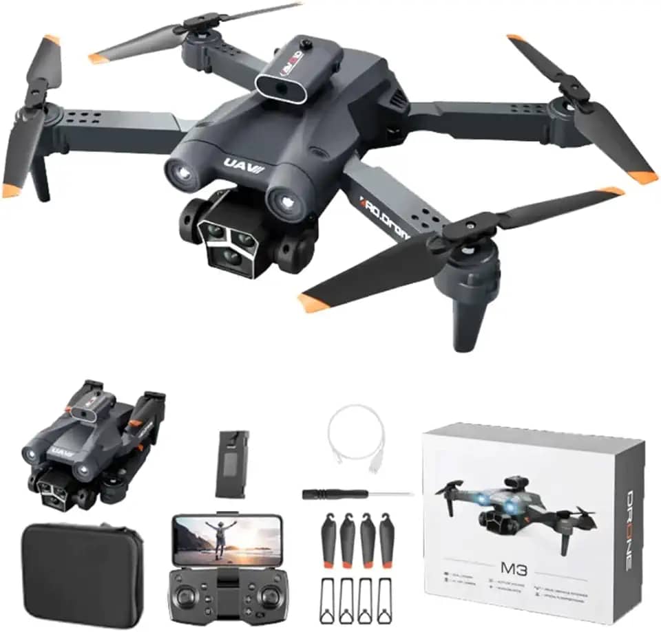 Drone M3 Quadcopter dobrável Drone de longo alcance Aeronave RC profissional inteligente Aeronave com câmera dupla HD