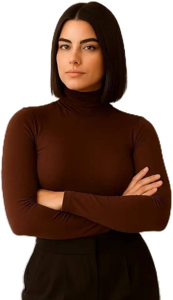 Blusa Cacharrel Manga Longa Inverno Gola Alta Suplex Segunda Pele Feminina Premium