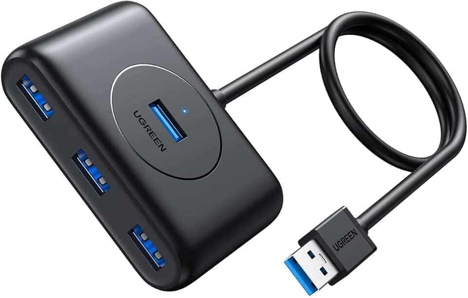 UGREEN Hub USB, hub USB 3.0 de 4 portas com cabo de extensão de 3 pés, divisor USB portátil de alta velocidade para MacBook Air, Mac Mini, iMac Pro, Surface Pro, XPS, PC, Flash Drive, HDD móv