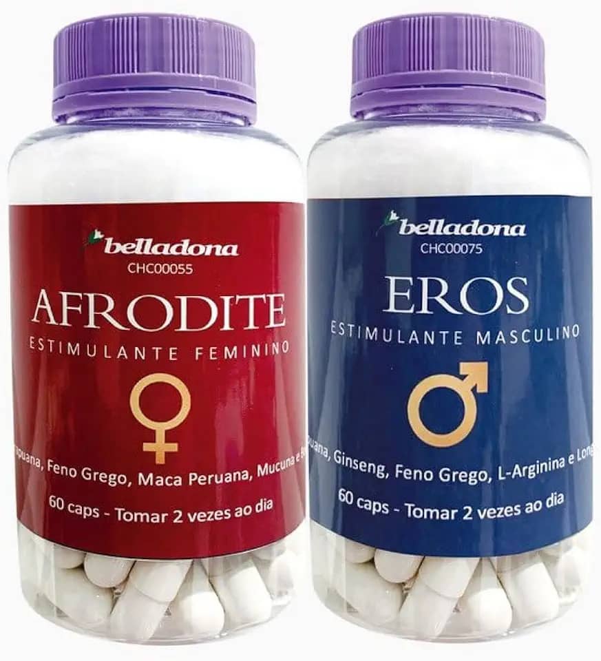 Kit Eros® + Afrodite® Estimulante Masculino e Feminino - 60 cáps cada