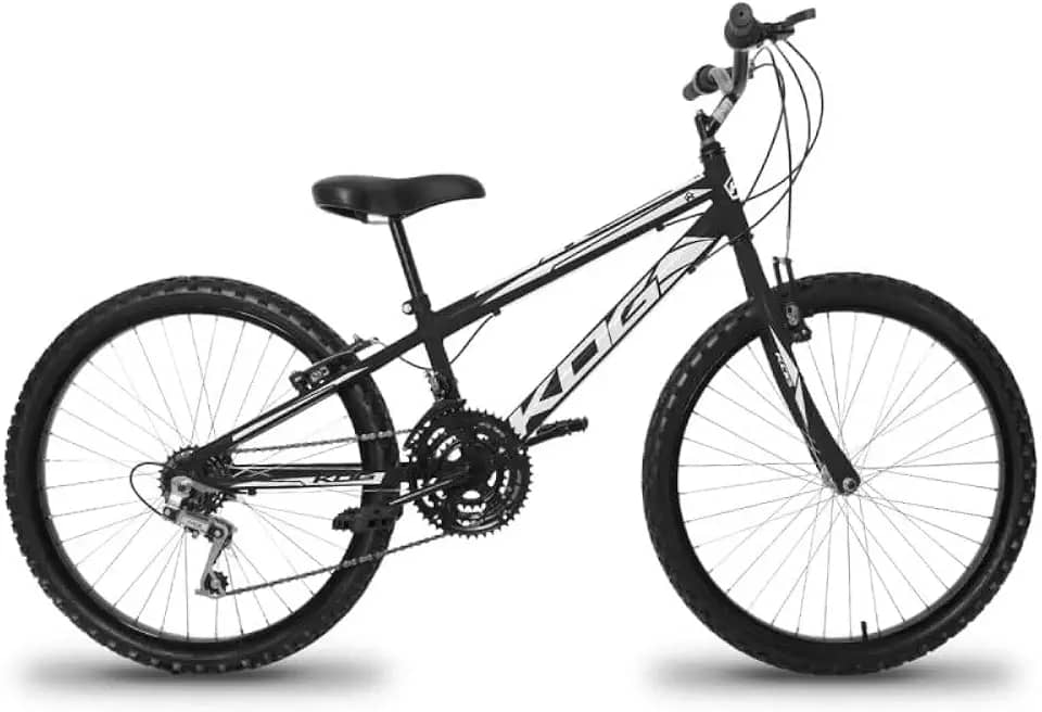 Bicicleta KOG BIKES Infantil Aro 24 Masculina 18 Velocidades Com Freio V-Brake,Preto branco