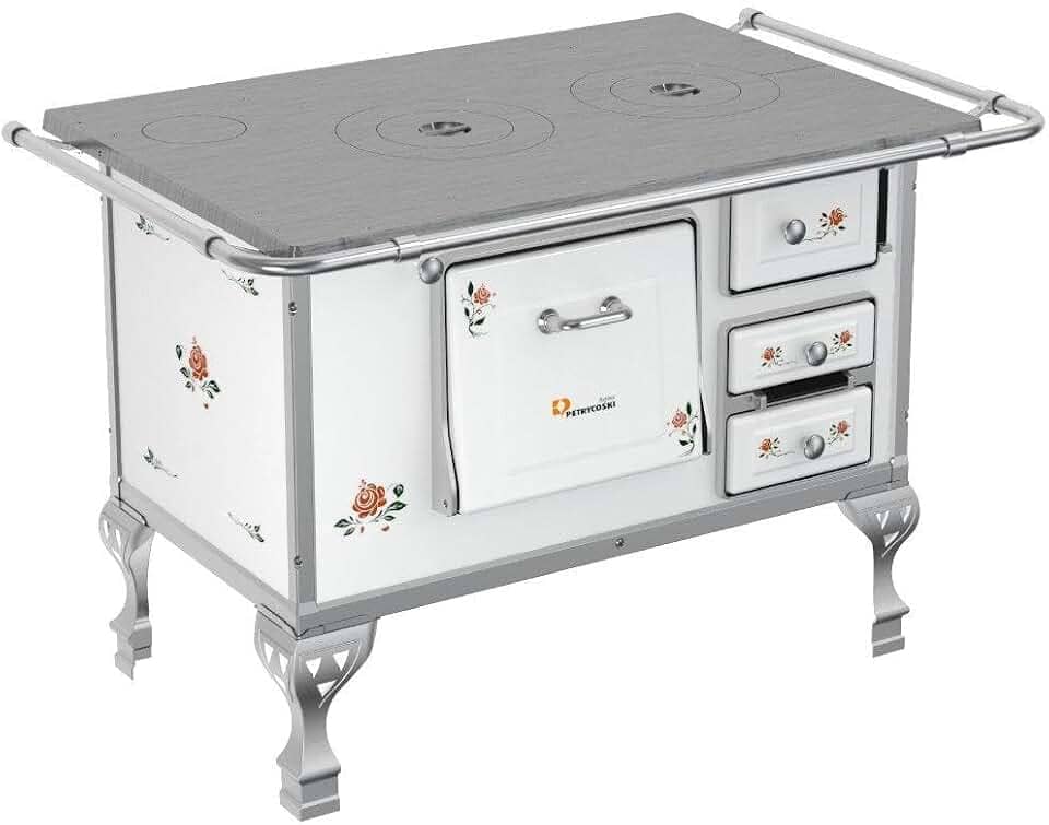 Fogão a Lenha Petrycoski N2 Esquerdo Floral Chapa em Ferro Fundido Sem Tampa