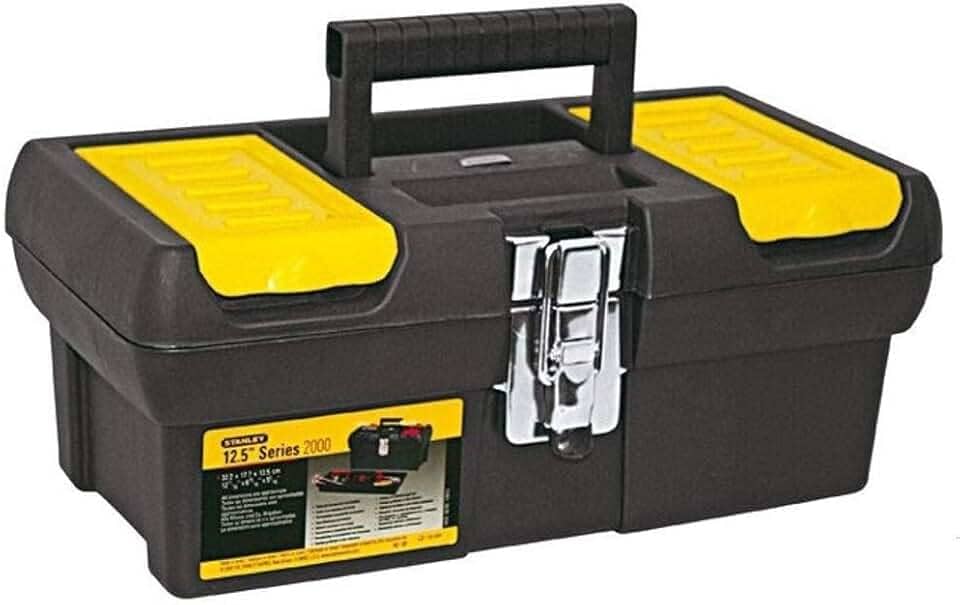 STANLEY Caixa de Ferramentas 12,5 Polegadas, Com Fechos em Metal e Bandeja Organizadora, Capacidade de 50L, Modelo 013013S