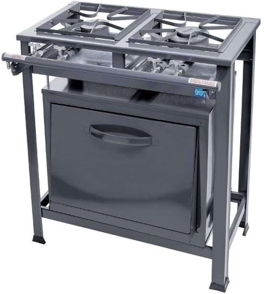 Tron Fogão Industrial Eco N.E 2 Bocas 1Qs 1Qd C/F Grafite Aço Galvanizado Elétrico
