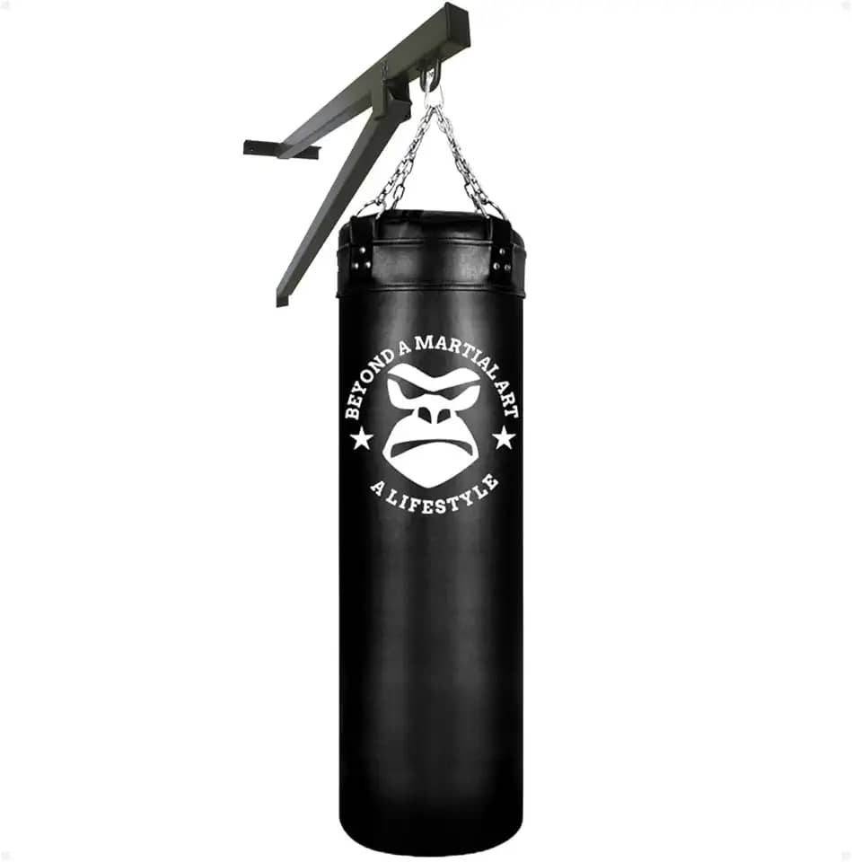 Equipamentos de Muay thai - Saco De Pancada Boxe 120 cm com Suporte De Parede Em Aço Gorilla