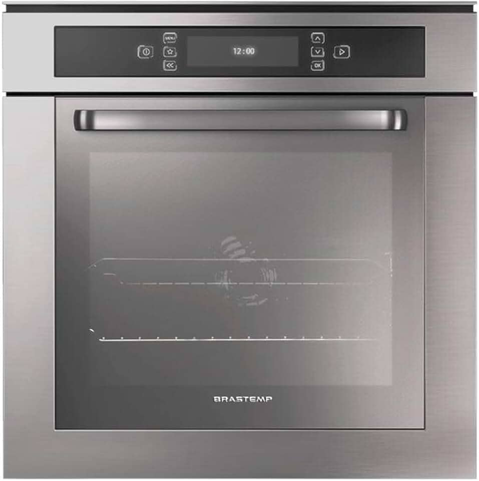 Forno de embutir elétrico Brastemp 67 litros cor inox com Função Ar Forçado e Painel Touch - BO260AR 220V