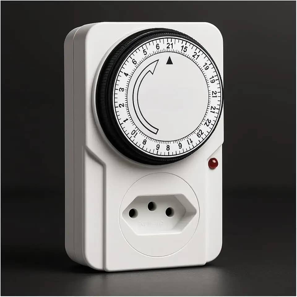 Timer Temporizador Analógico 110/220v Piscina Aquário Bombas Programável com Tomada Elétrica e Controle de Tempo