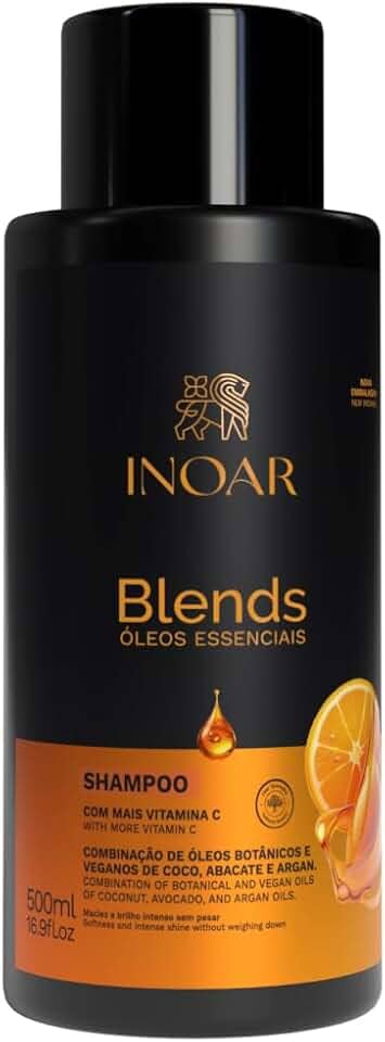 Inoar, Blends Shampoo Hidratação e Brilho com Óleos de Coco, Abacate e Argan - 500ml