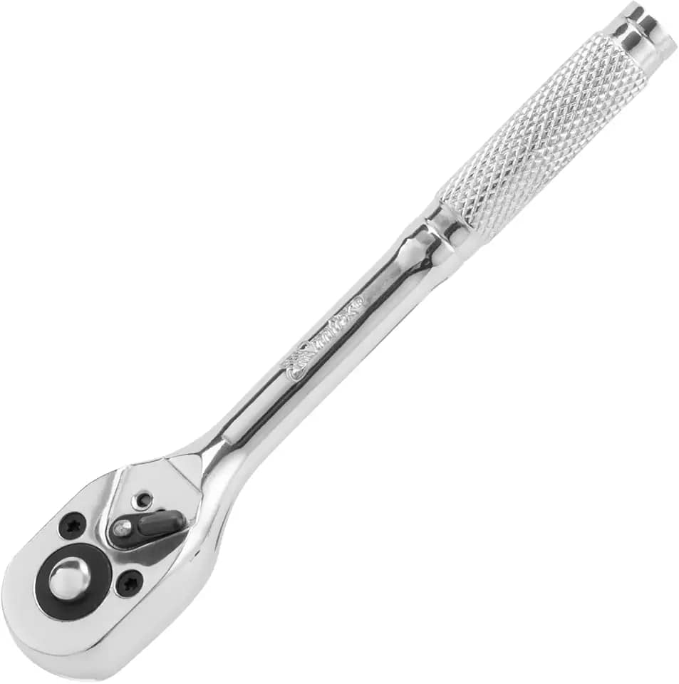 MTX Chave Catraca com Pino 1/4', Ferramenta Profissional em Aço Cromo-Vanádio Cromado, Chave de Catraca Resistente para Oficina, Mecânica e Reparos