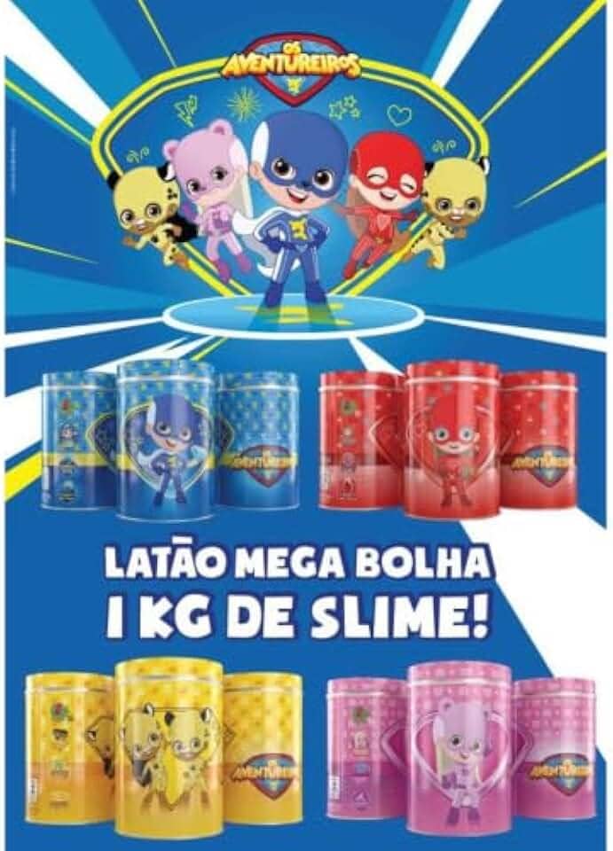 Latão Mega Bolha Super Slime Sortido - 1kg