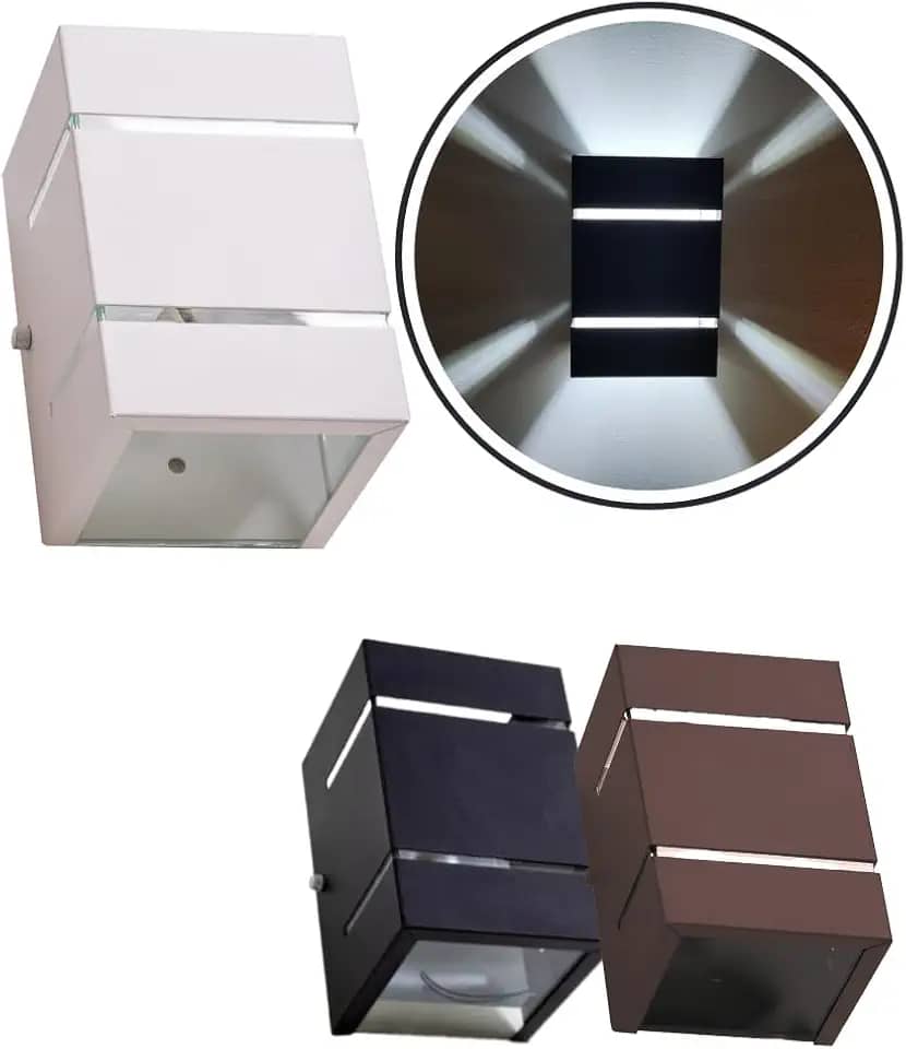 Kit 3 Arandelas 2 Foco E 2 Friso Externa Parede Muro Ar1510 (Branco)