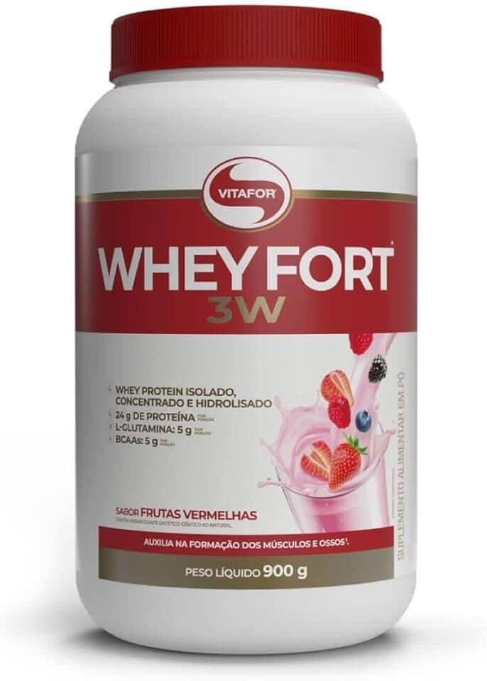 Vitafor - Whey Fort 3W - 900g - Frutas Vermelhas