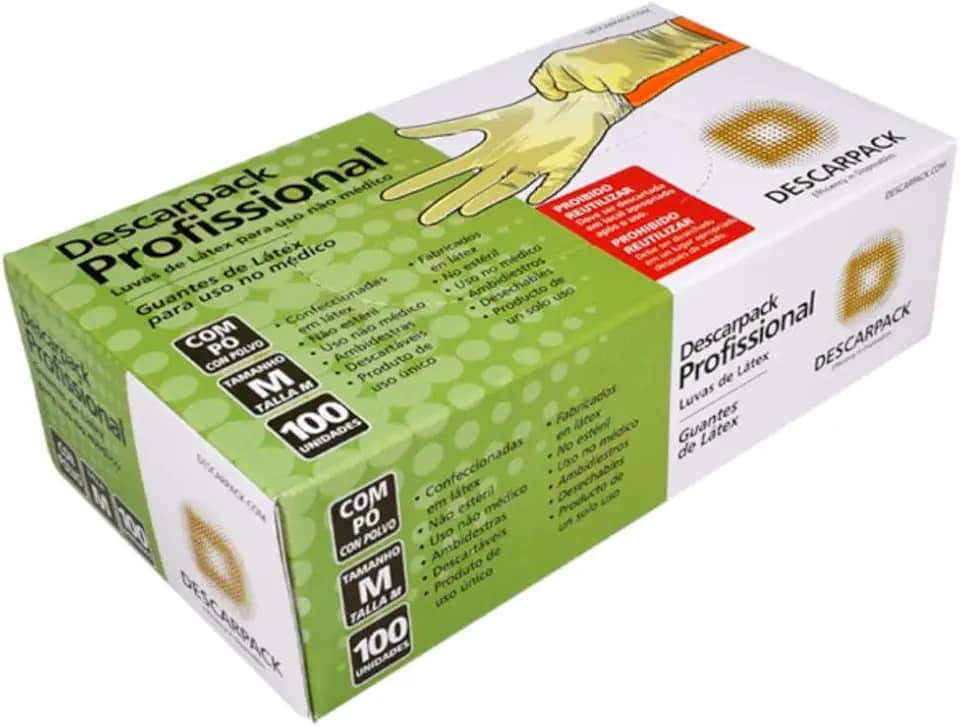 Luva De Látex Descarpack Tam P C/ 100 Unidades