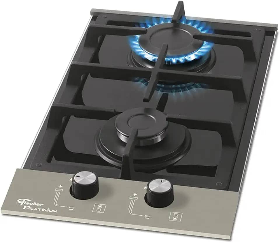 FISCHER COOKTOP À GÁS 2 BOCAS PLATINUM MESA VIDRO PRETO BIVOLT - 27349-60652