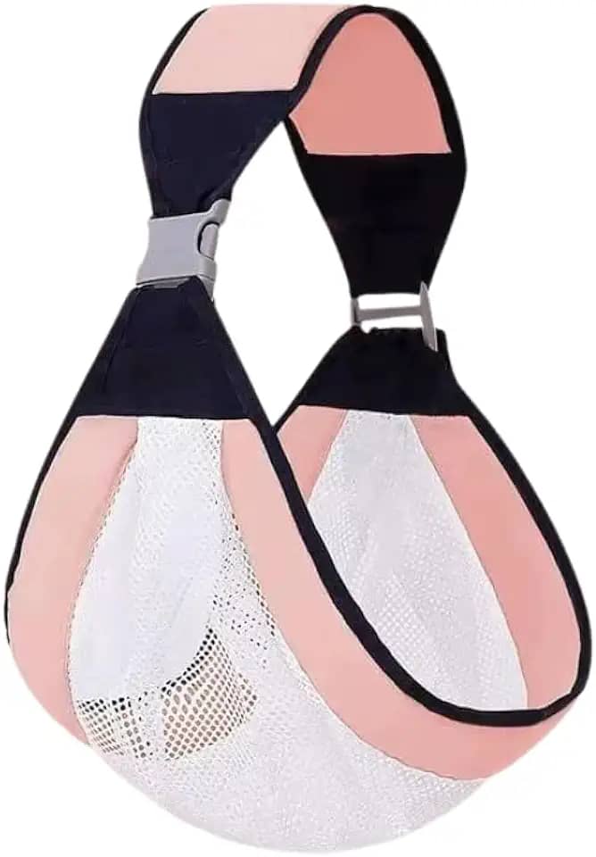 Sling Canguru Carrega Bebê Compacto Leve Ajustável Ergonômico (Rosa)