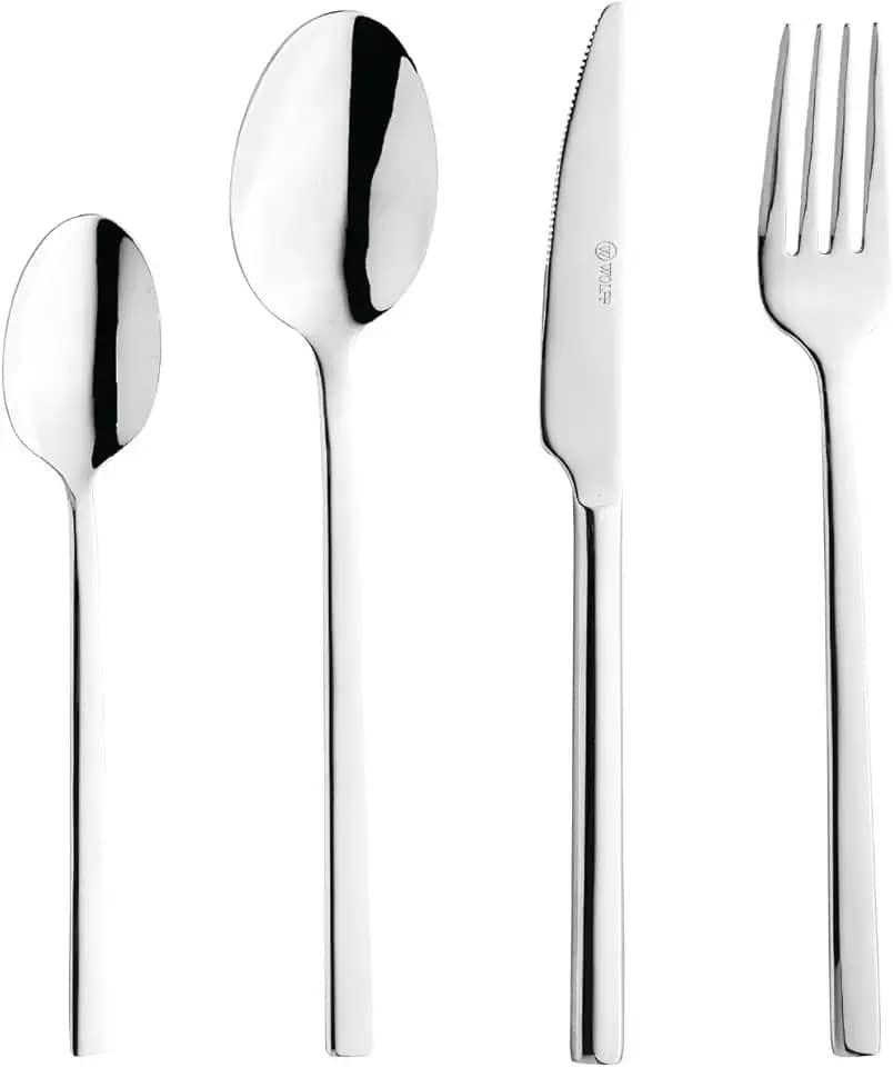 WOLFF Faqueiro 24 Peças de Aço Inox Firenze - Jogos de Talheres - Mesa Posta - Utensílios de Cozinha, Enxoval, Casamento, Decoração