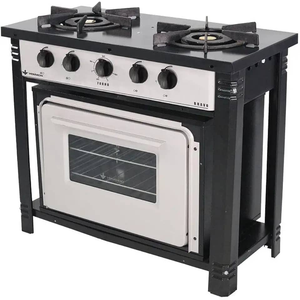 Fogão Industrial com Forno 2 Bocas Duplas Bravo Br2bf Cinza - Venâncio