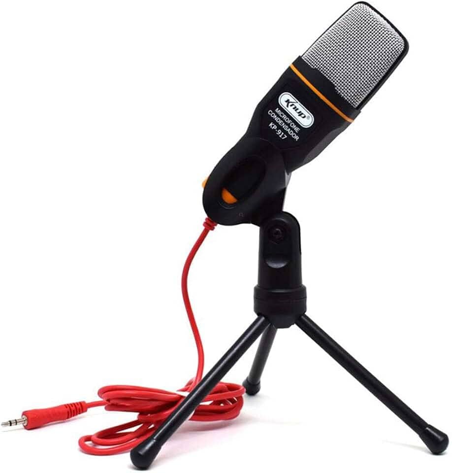Microfone Condensador para PC com Tripé e Cabo P2
