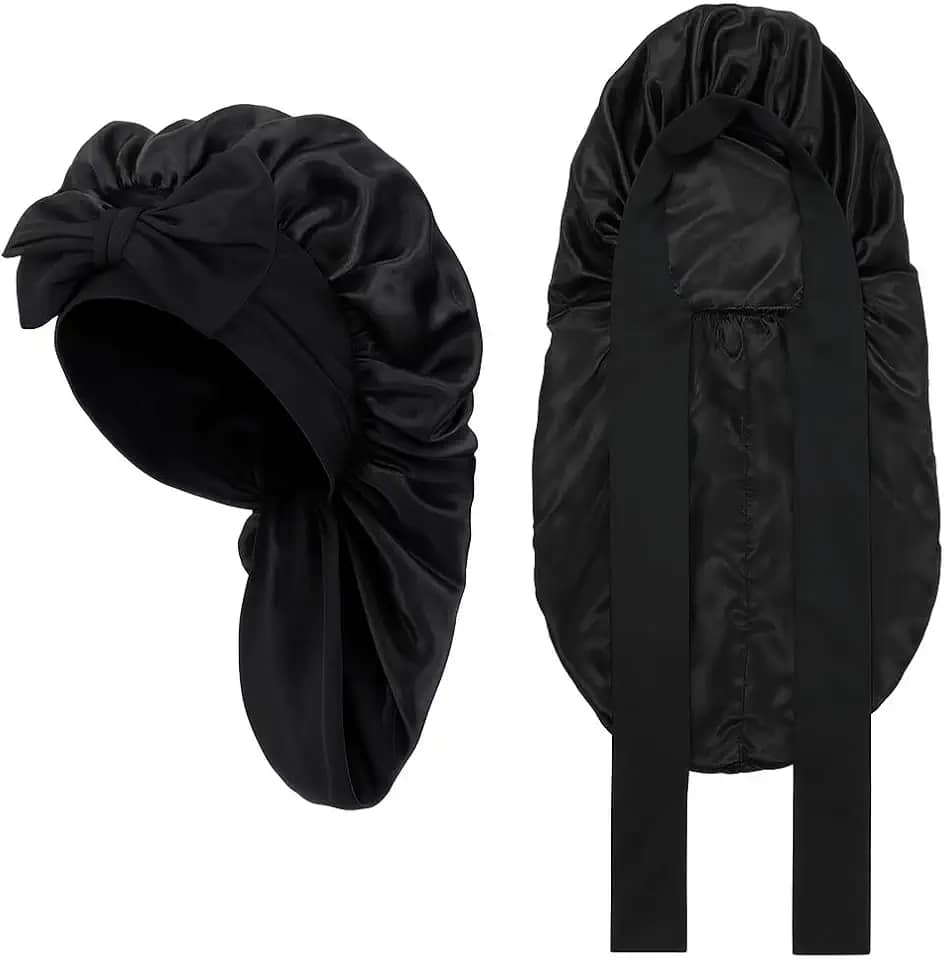 Touca Cetim Duplo Luxo Longa – Proteção Absoluta para Cabelos Longos, Antifrizz, Conforto Noturno