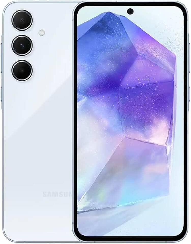 Samsung Celular Galaxy A55 5G, Câmera Tripla até 50MP, Tela 6.6", 128GB Azul Claro