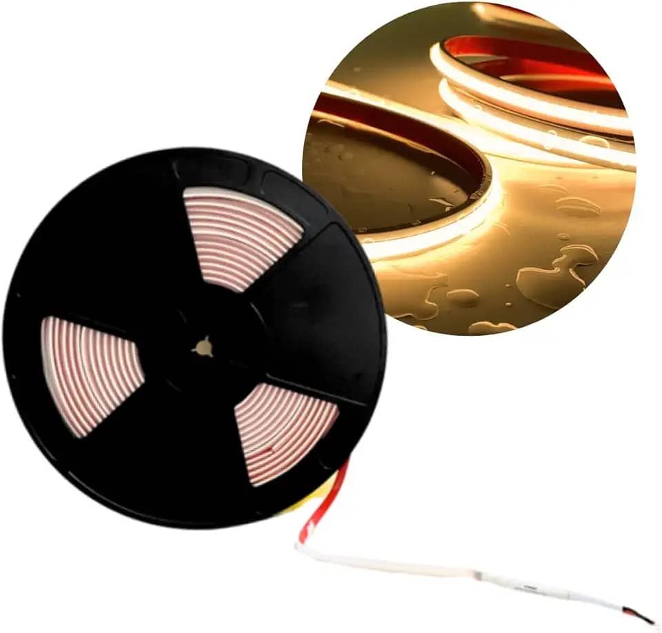 Fita Led Profissional Cob 10w/m 10 Metros Ip65 Área Externa Resistente à água 24vcc 1000lm/m 3000k Branco Quente