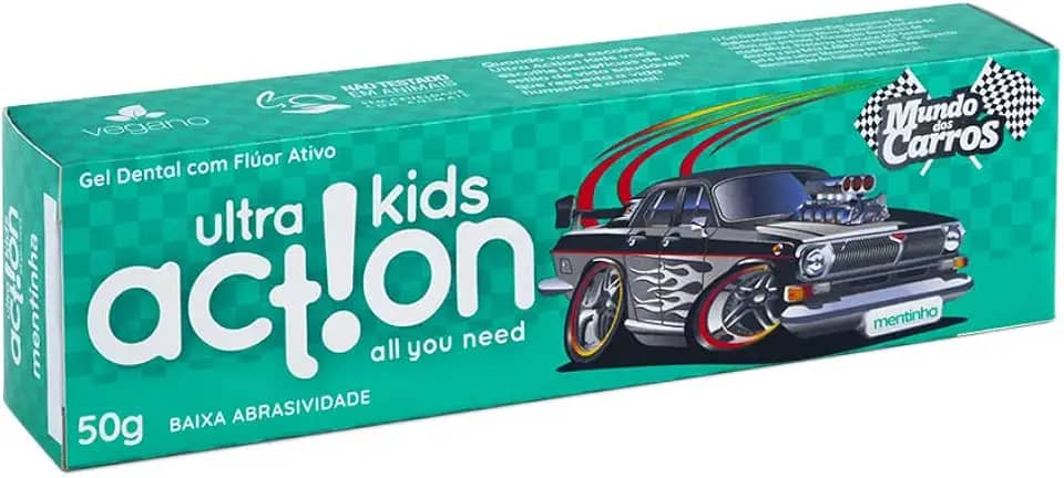 Ultra Action Creme Dental Infantil Mundo Dos Carros Mentinha Boni Kids