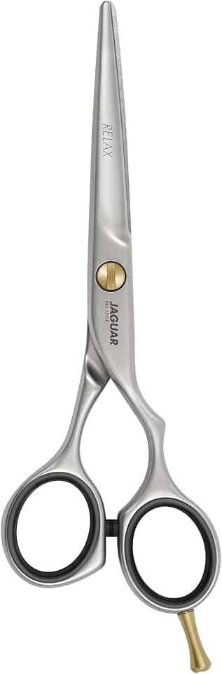 Jaguar Tesouras pré estilo relaxar, 14 cm, design deslocado, profissional, ergonômica, aço para corte e aparar para cabeleireiros, belezistas e barbeiros
