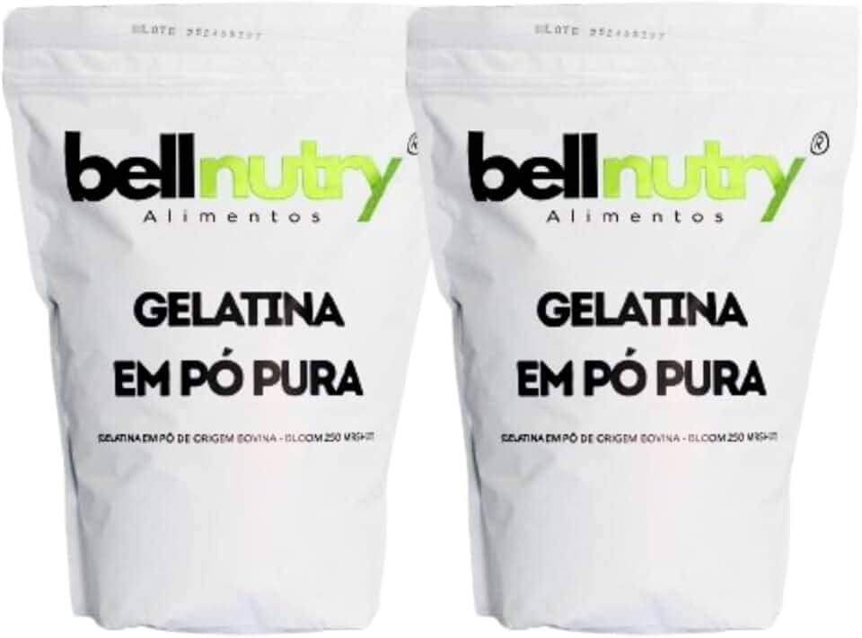 Gelatina Pura Natural Sem Sabor E Incolor 2kg Rica Em Proteina - Bellnutry Alimentos