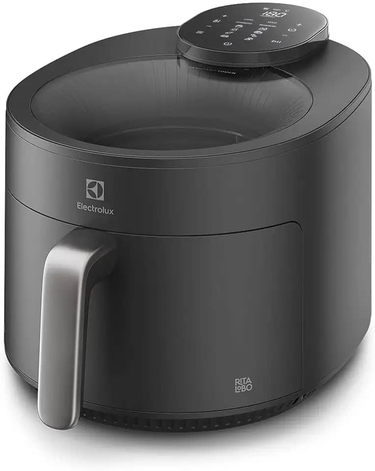 Fritadeira Elétrica sem oleo com visor 360 Air fryer 5.1L digital potência 1500W Electrolux EAF170 Cinza 127v