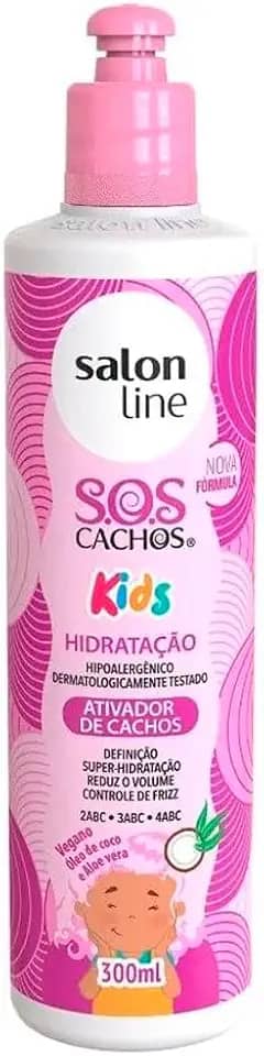 Salon Line, Ativador de Cachos, SOS Cachos Kids, Definição, Super-Hidratação, Reduz Volume e Controla Frizz, Vegana - Cabelos Ondulados, Cacheados e Crespos, 300 ml