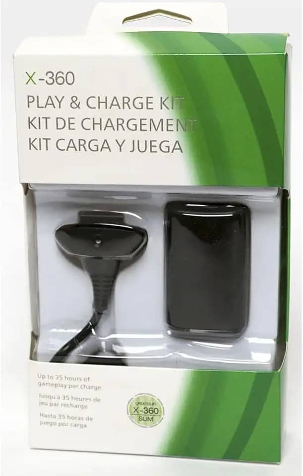 Kit Bateria + Cabo Carregador Controle Xbox 360 Fat E Slim