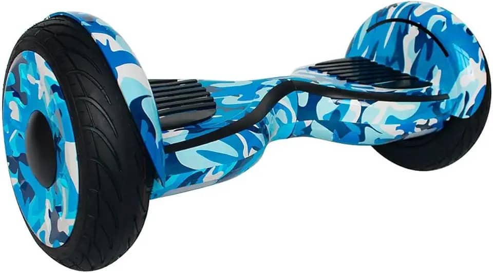 Hoverboard Skate Elétrico 10' Original com Bolsa Led Bluetooth Azul Camuflado Brinovar