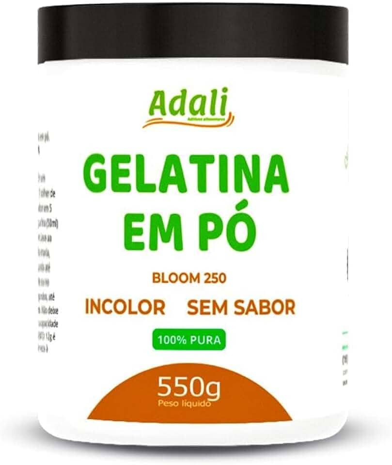 Gelatina Em Pó Pura Incolor Sem Sabor 550g Adali