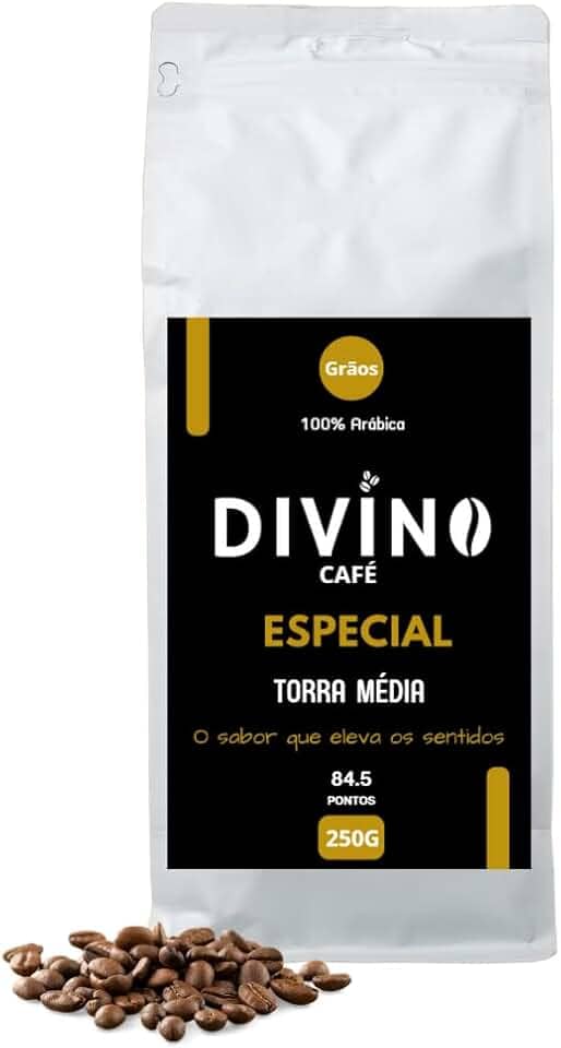 Café Especial em Grãos - Torra Média | 100% Arábica | Icatú | Notas Frutadas e Acidez Equilibrada | Produzido no Sul de Minas Gerais | Certificação SCA | Ideal para Espresso e Coado - 250g - Divino Café mais que Gourmet é Especial!