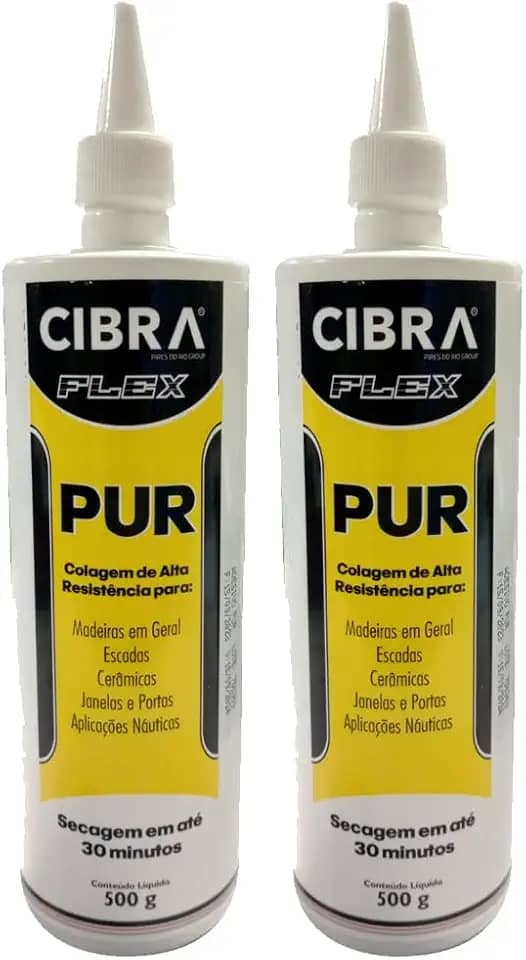 Kit 2 Cola Madeira PUR Alta Resist?ncia Incolor Cibra Flex