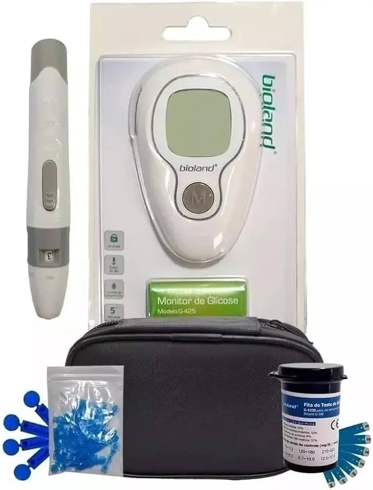 Glicosimetro Aparelho Medidor De Glicose G425-3 Kit Bioland