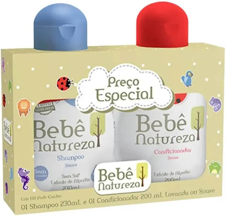 Bebê Natureza Kit Suave Extrato de Algosão Shampoo 230ml e Condicionador 200ml