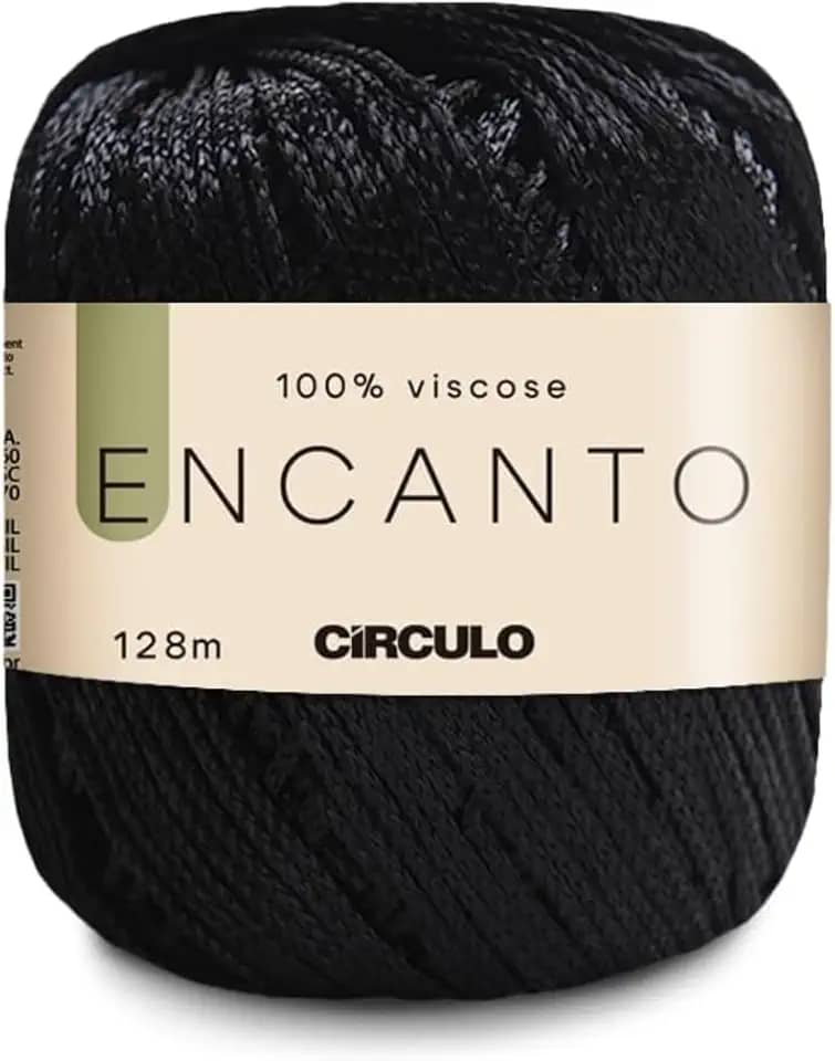 Linha Fio Encanto Para Croche/Trico 128m Circulo 100% Viscose - Preto