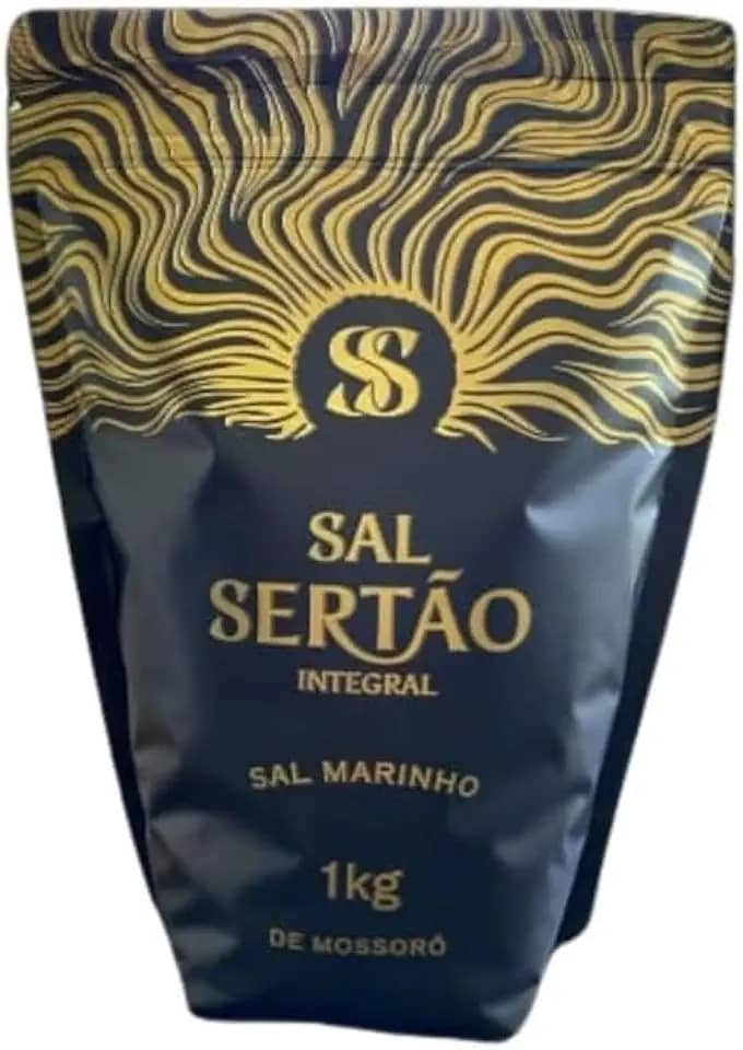 Sal Marinho Integral de Mossoró 1 Kg Sal Sertão Premium Zip Lock com Laudo