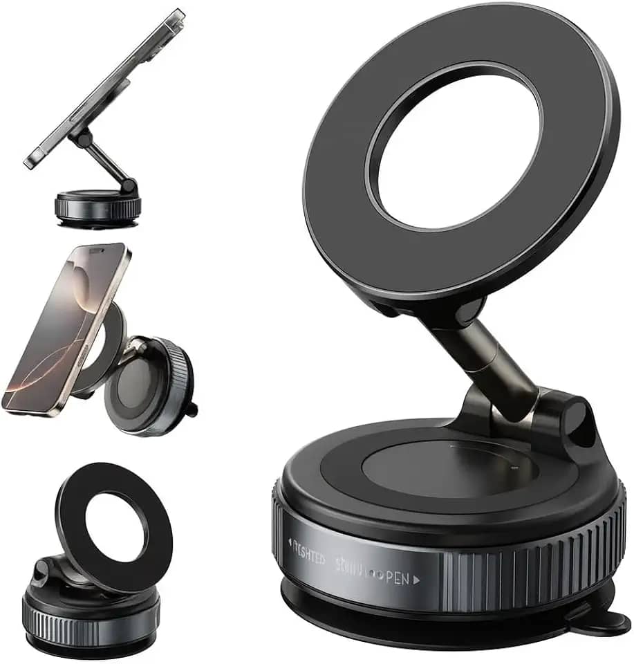 Suporte magnético imã para telefone celular smatphone com sucção a vácuo ventosa portátil dobrável 360° universal portátil casa carro