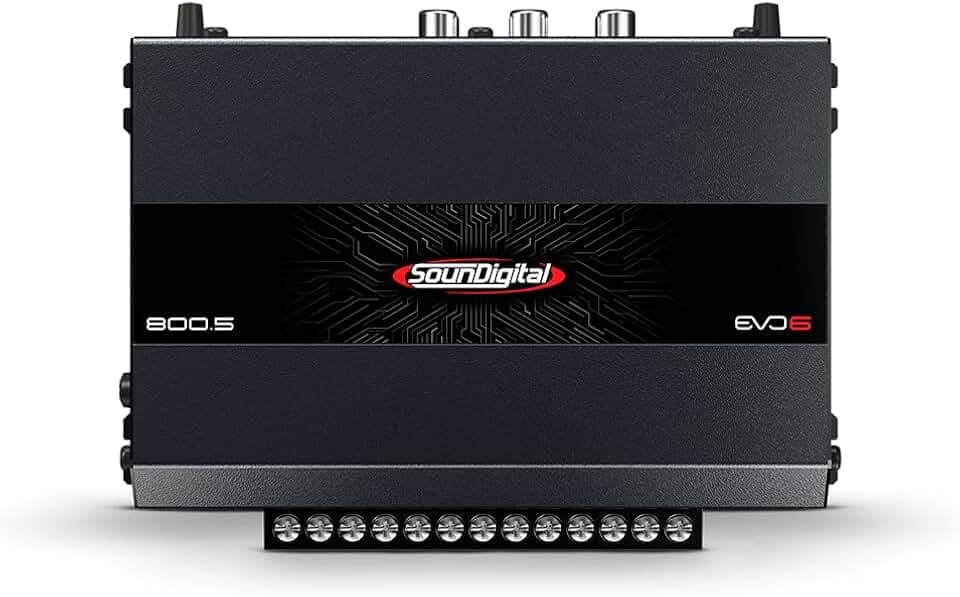 Módulo Amplificador Soundigital 800.5 Evo6 Classe D 5 Canais - 4 Canais Estéreo 4 Ohms Ou 2 X Bridge 8 Ohms - 1 Canal Para Subwoofer 4 Ohms - 800 Wrms Sd800.5 800.5-4 Evo6