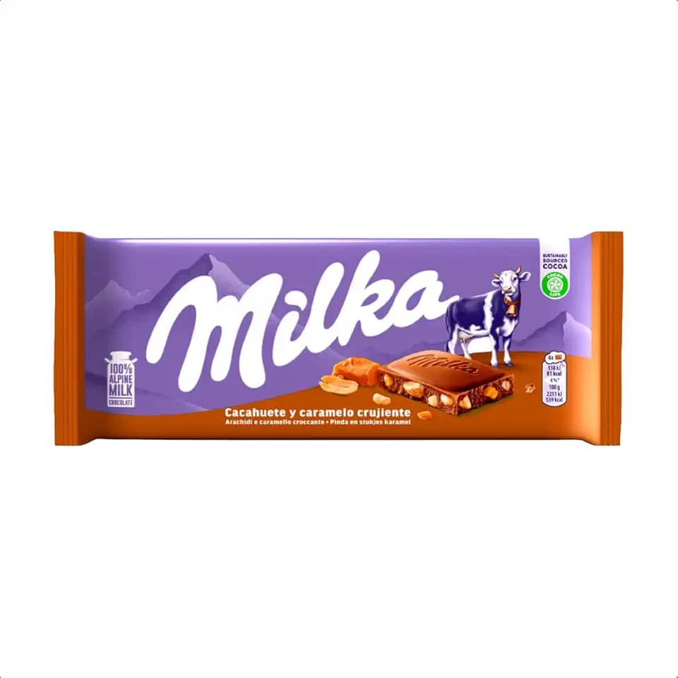 Milka Peanut Caramel - Chocolate Recheado, 90G