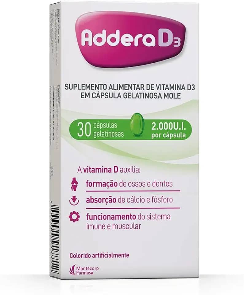Addera D3 (Vitamina D3 2.000UI) c/ 30 Cápsulas