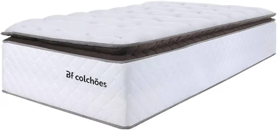 Colchão Solteiro Molas Ensacadas com Pillow Top Extra Conforto 88x188x38cm - Premium Sleep - BF Colchões