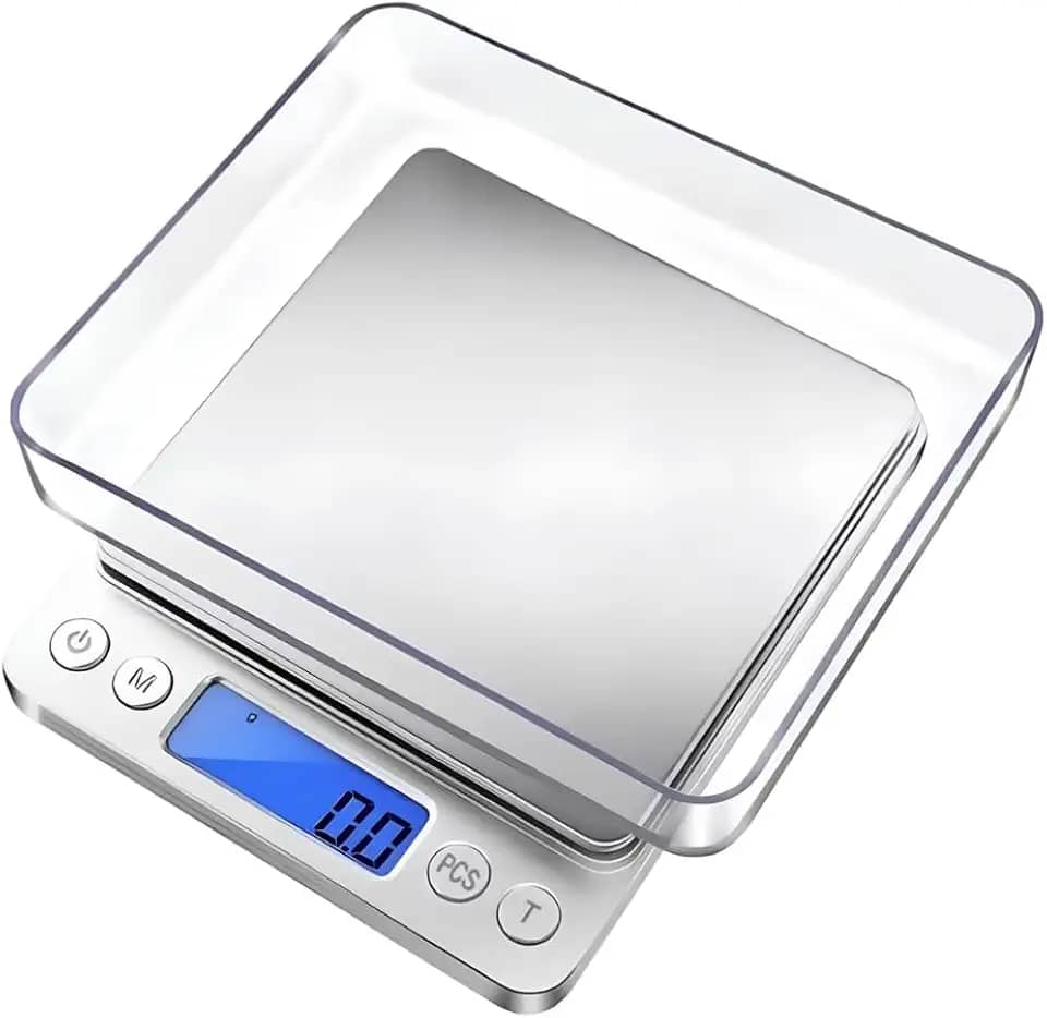 Balança Digital de Precisão Cozinha 0.1g a 2 Kg Premium Com Pilhas, Limpeza Fácil, Design Compacto E Leve, Alimentos, Remédios, Jóias.