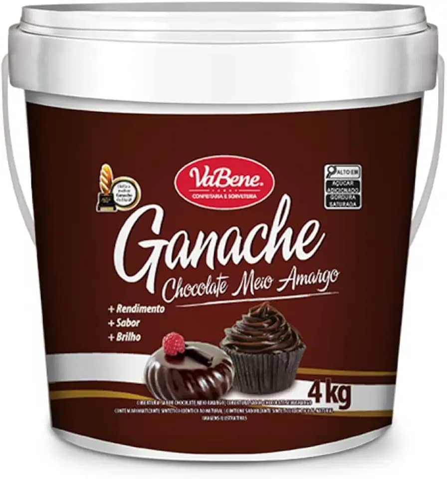 Ganache Sabor Chocolate Meio Amargo 4Kg Vabene