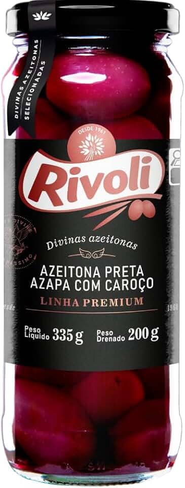 Rivoli Azeitona Preta Em Conserva Azapa Premium Vidro 200G