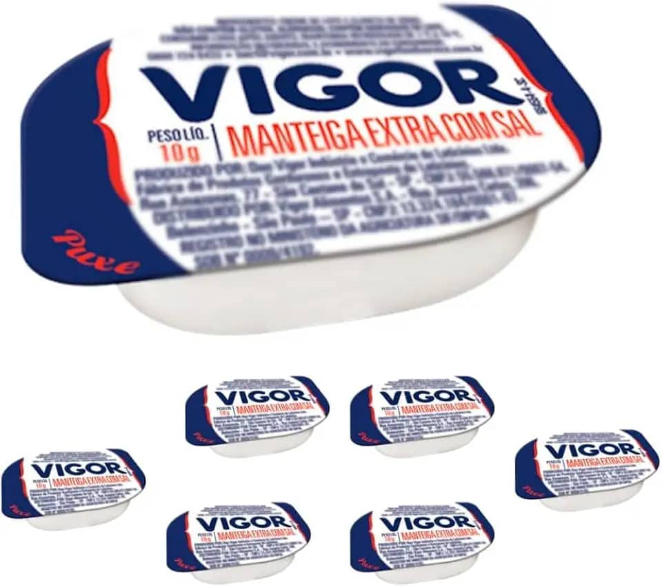 Vigor Manteiga com Sal, Sachê 10g, Caixa com 96 Unidades
